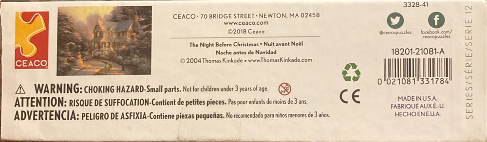 The Night Before Christmas - Ceaco puzzle collectible [Barcode 021081033107] - Main Image 3