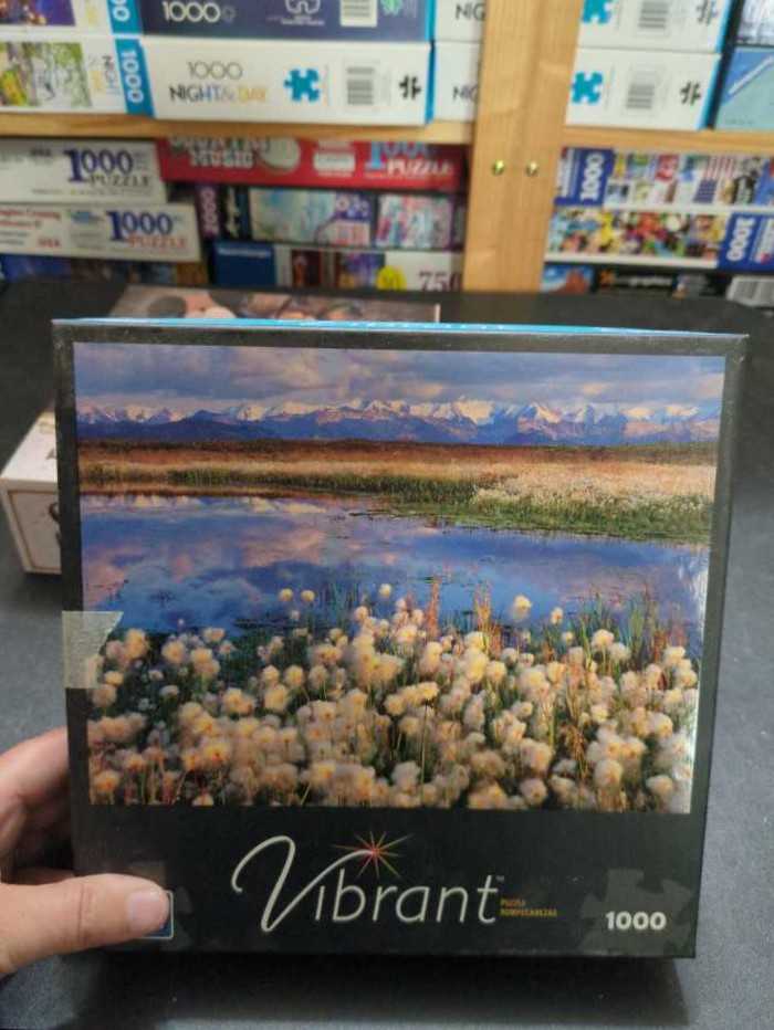Vibrant Lot Of 2 Puzzles. Cottongrass Pond The Alaska Range And Bouquet. .  puzzle collectible [Barcode 400004416461] - Main Image 2