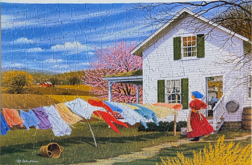 300: Countryside Clothesline - Bits & Pieces puzzle collectible [Barcode 192949081285] - Main Image 2
