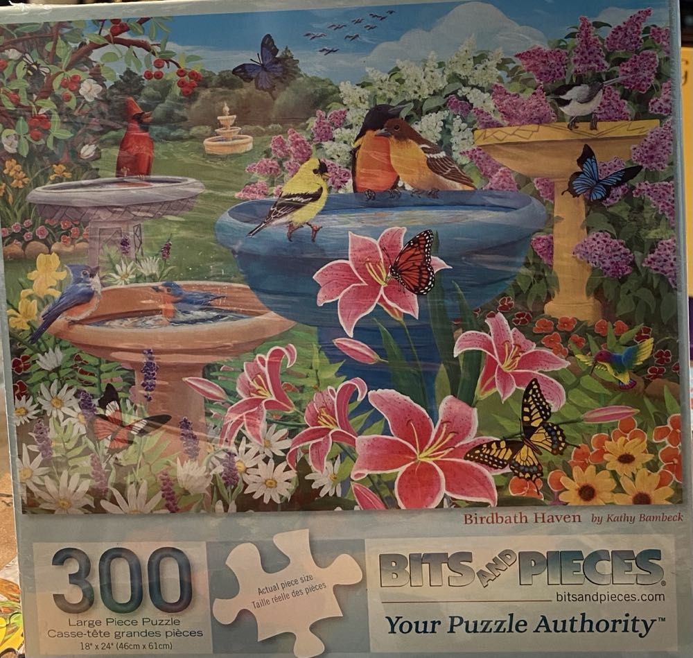 Birdbath Haven . - Bits & Pieces puzzle collectible [Barcode 192949039552] - Main Image 2
