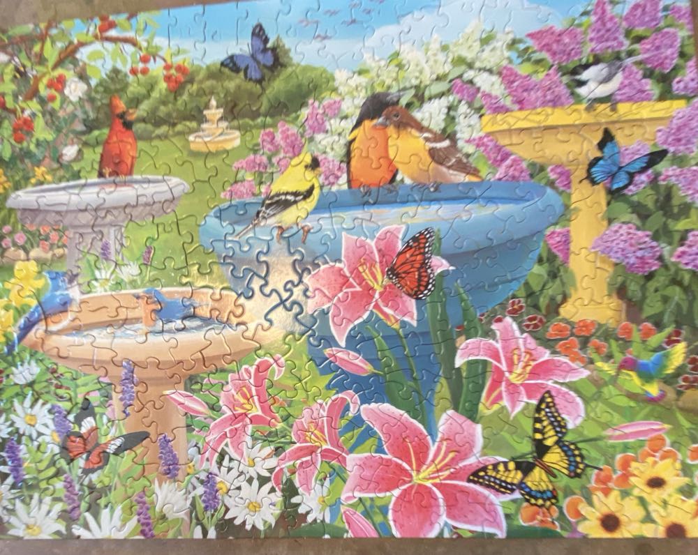 Birdbath Haven . - Bits & Pieces puzzle collectible [Barcode 192949039552] - Main Image 3