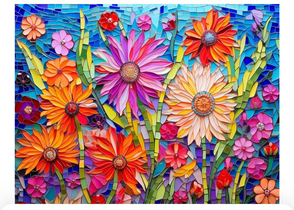 Mosaic Art Flowers - Bgraamiens puzzle collectible - Main Image 2