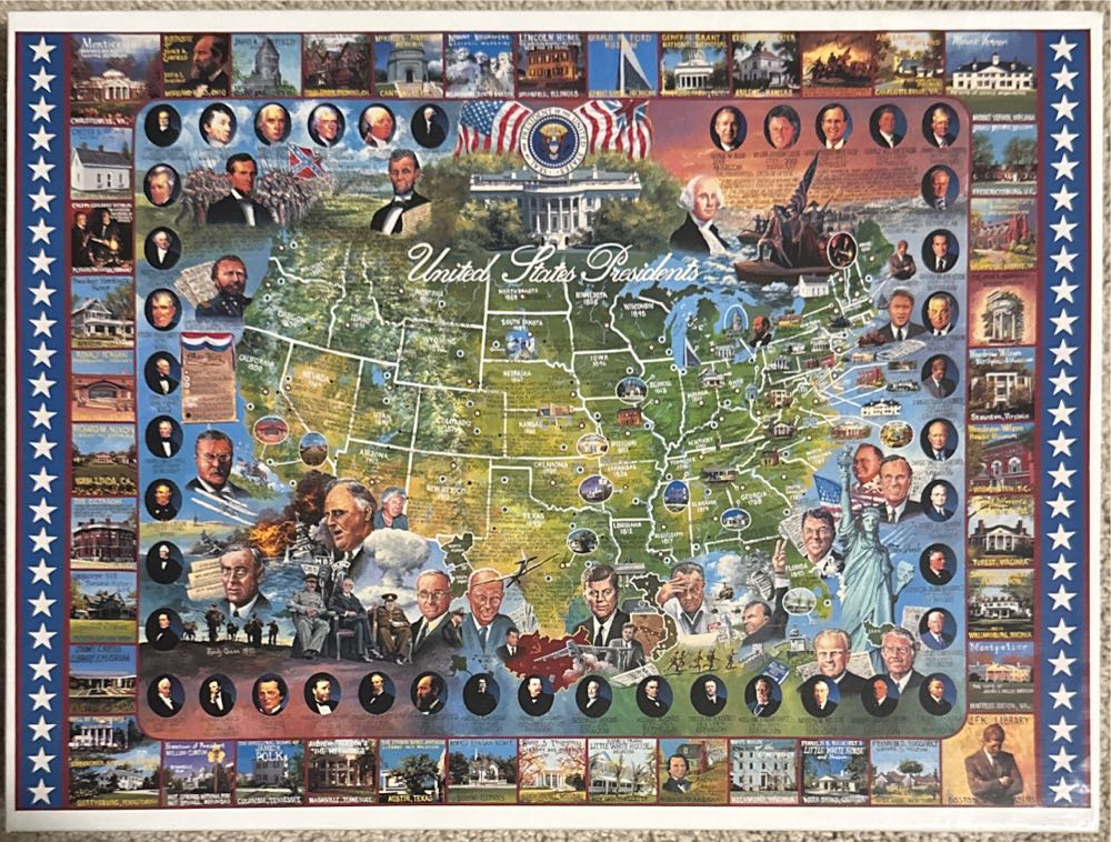 United States Presidents-USED - White Mountain Puzzles puzzle collectible [Barcode 724819247042] - Main Image 2