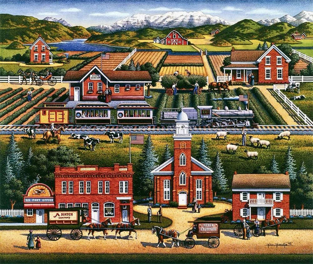 Heber - Dowdle Folk Art puzzle collectible [Barcode 671095000581] - Main Image 2