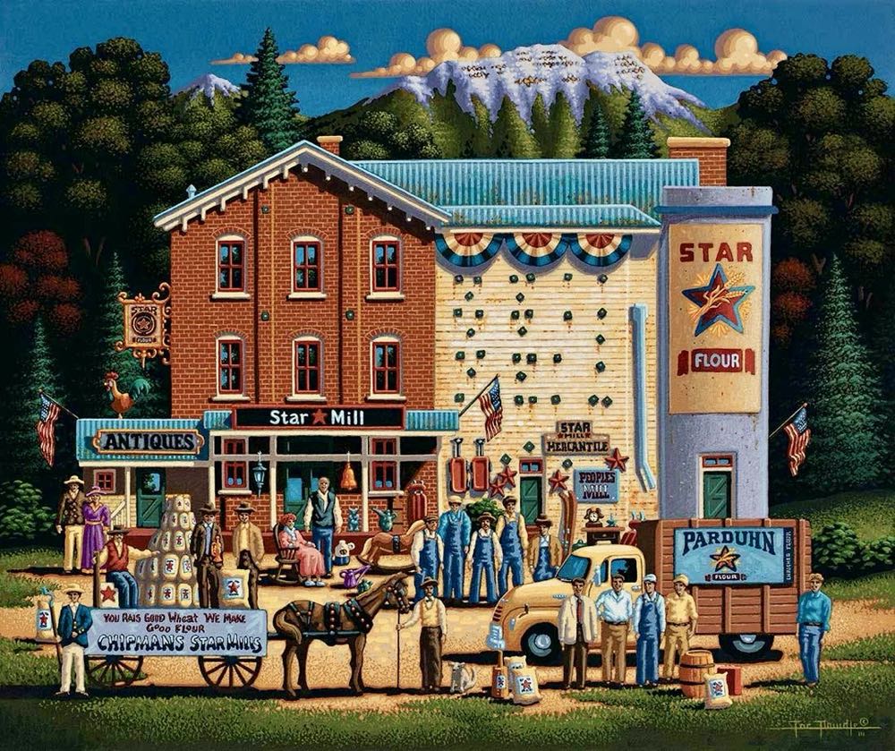 Star Flour Mill - Dowdle Folk Art puzzle collectible [Barcode 671095050043] - Main Image 2