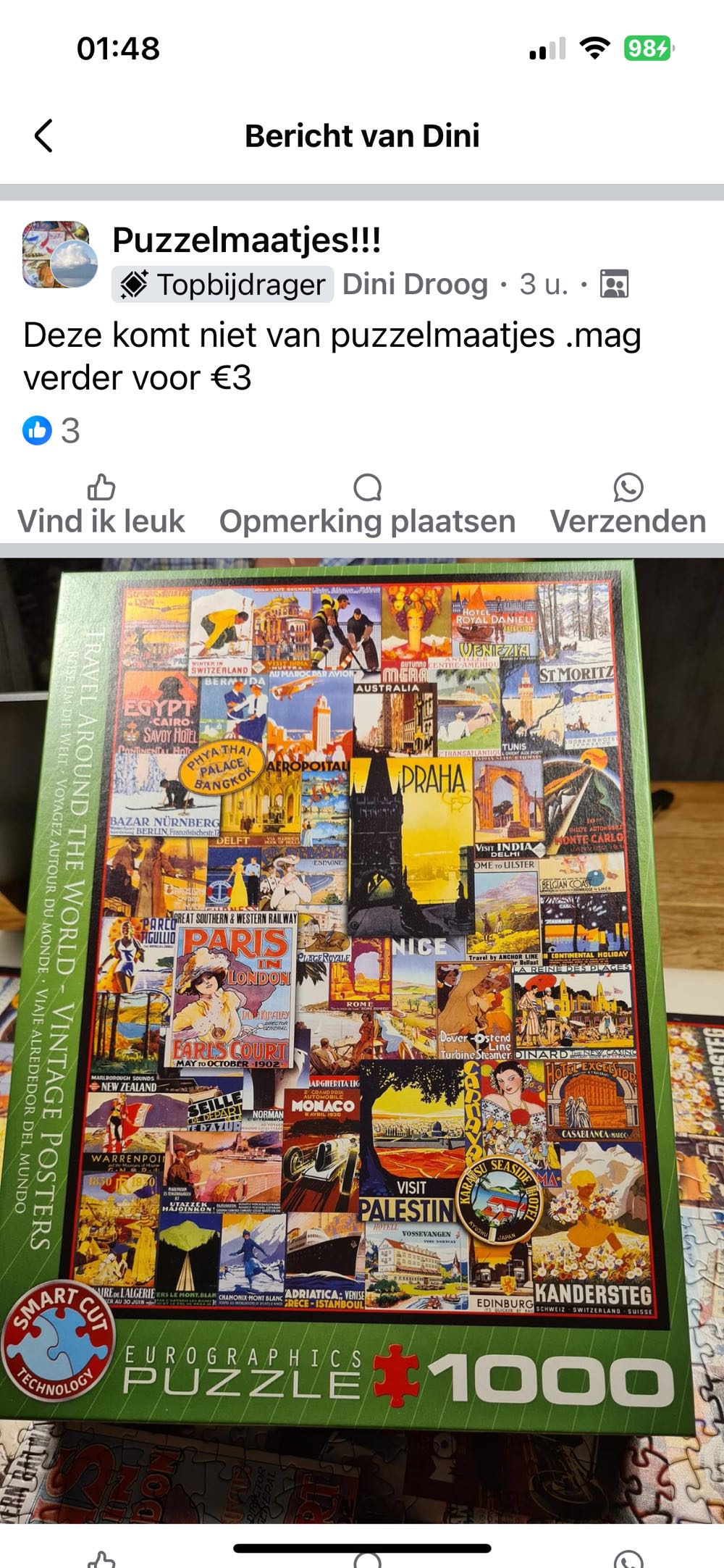 Travel Around The World Vintage Posters - EuroGraphics puzzle collectible [Barcode 0628136607551] - Main Image 4