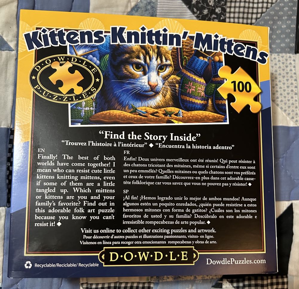 Kittens Knittin’ Mittens - Dowdle puzzle collectible [Barcode 671095304559] - Main Image 3