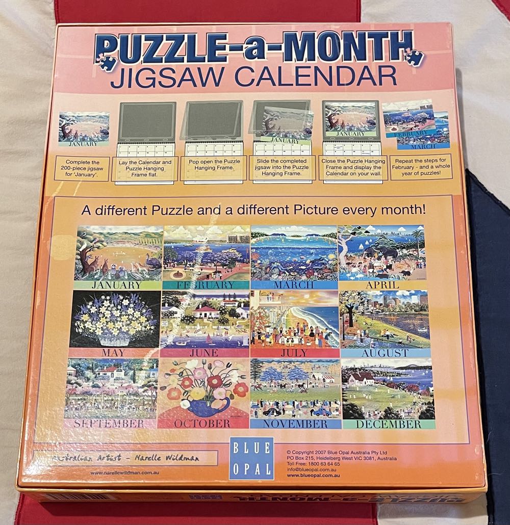 Puzzle-a-Month Calendar - Blue Opal 🇦🇺 puzzle collectible [Barcode 633793008283] - Main Image 2