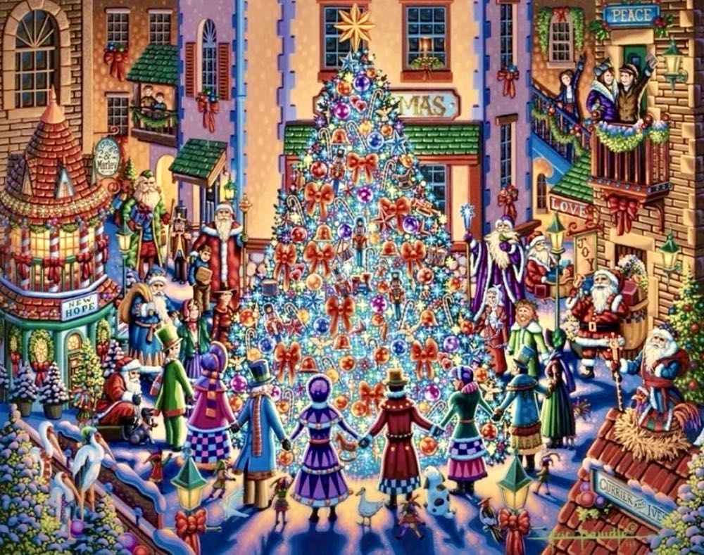 Spirit of Christmas - Dowdle Folk Art puzzle collectible [Barcode 671095004084] - Main Image 2