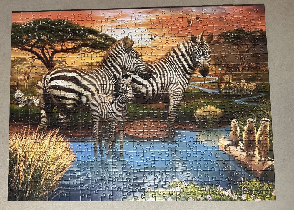 Zebras At Watering Hole - Ravensburger puzzle collectible [Barcode 4005555003656] - Main Image 2