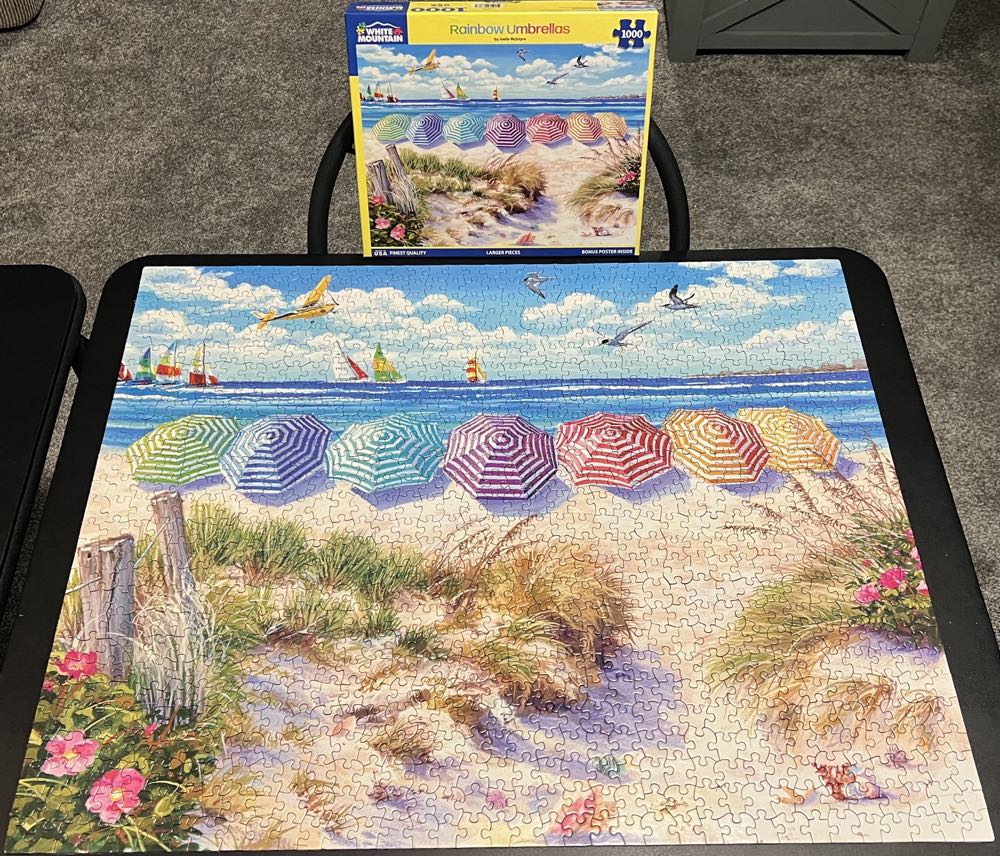 Rainbow Umbrellas - White Mountain puzzle collectible [Barcode 724819268085] - Main Image 3