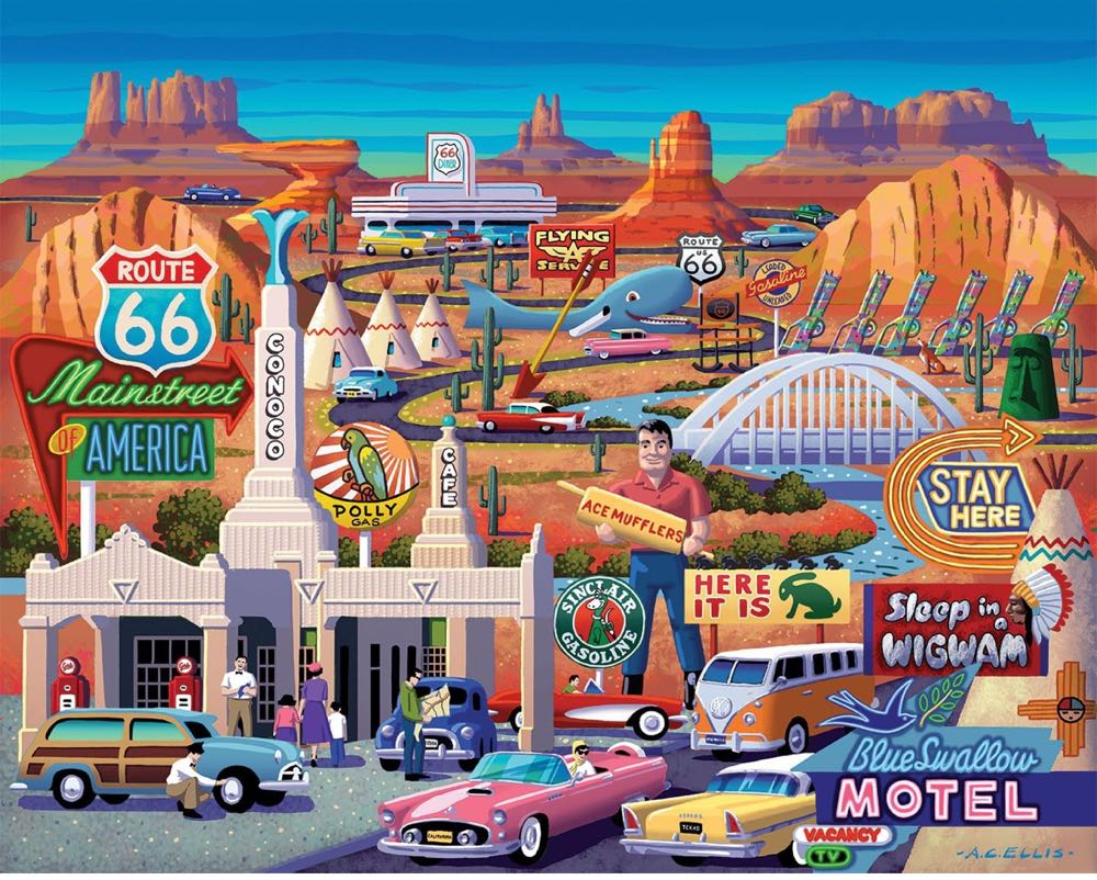 Route 66 - Cheryl ✌️ - Boardwalk Puzzle Company puzzle collectible [Barcode 671095105651] - Main Image 2