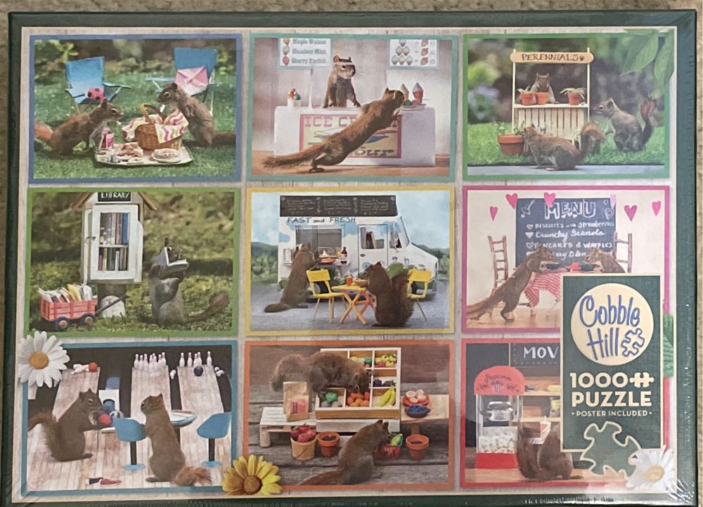 Squirrels Around Town Shop Bins - Cobble Hill puzzle collectible [Barcode 625012402972] - Main Image 1