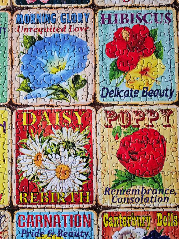 What Flowers Mean - White Mountain Puzzles puzzle collectible [Barcode 724819268160] - Main Image 3