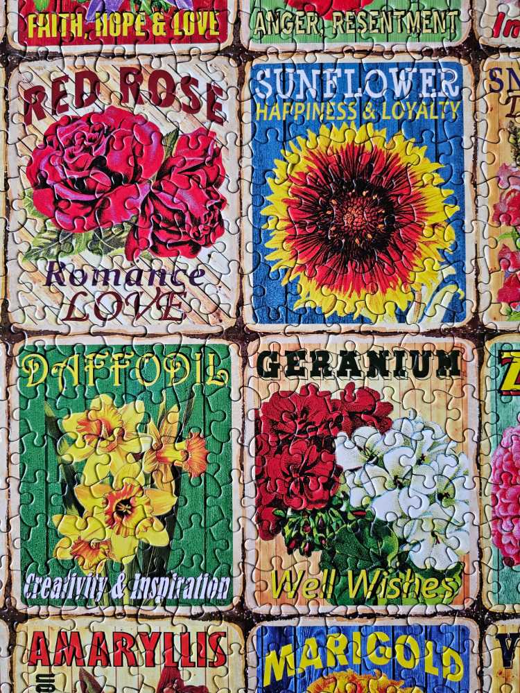 What Flowers Mean - White Mountain Puzzles puzzle collectible [Barcode 724819268160] - Main Image 4