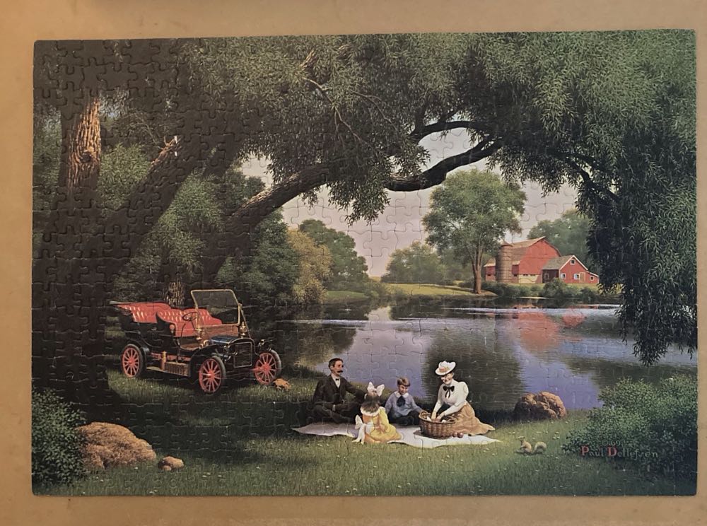 Good Old Days Family Picnic - MB Puzzle puzzle collectible [Barcode 032244041815] - Main Image 2