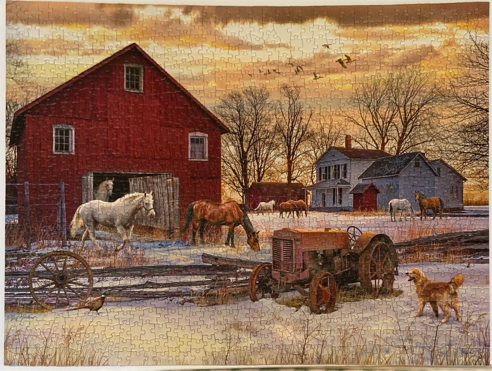 Landscape: Greg: Winter On The Farm - Cobble Hill puzzle collectible [Barcode 625012400275] - Main Image 2