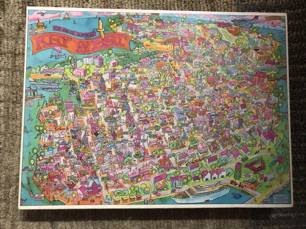 Key West, The Conch Republic. Big Box. 1986. White Mountain Graphics.   RARE - White Mountain 🇺🇸 puzzle collectible - Main Image 2