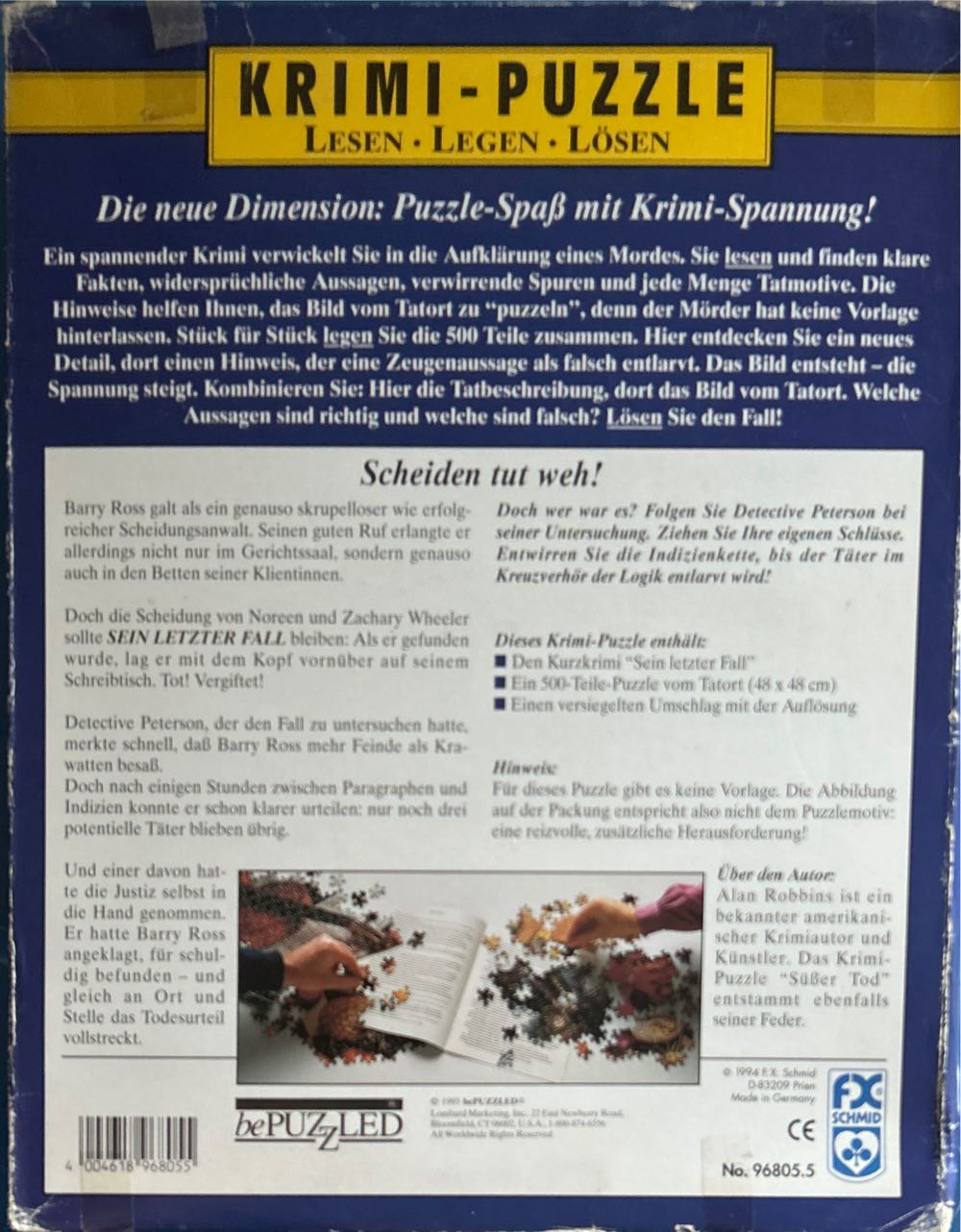 Sein letzter Fall - F X Schmid puzzle collectible - Main Image 2