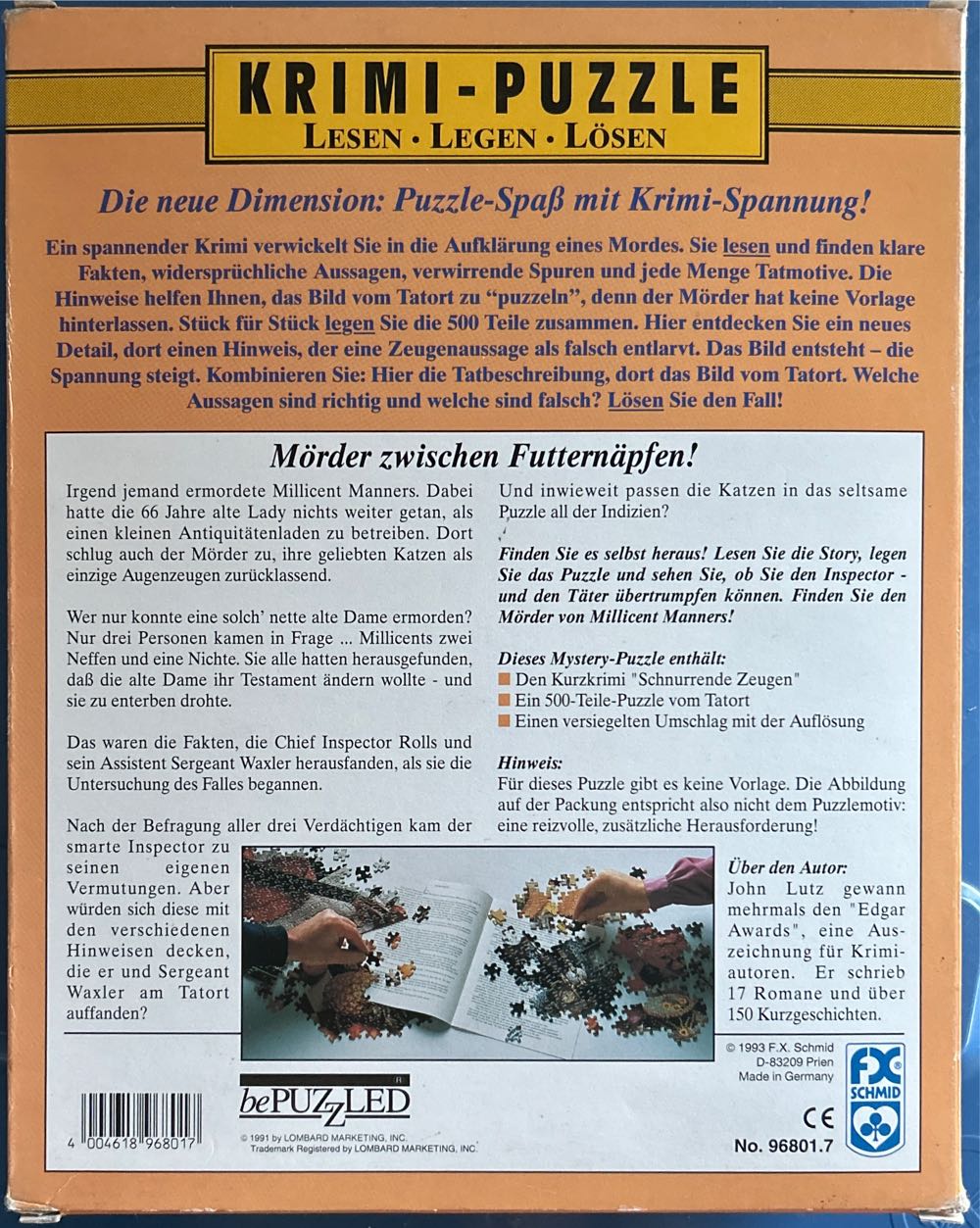Fx Schmid Krimi Puzzle Lesen Legen Lösen Schnurrende ... - F X Schmid puzzle collectible [Barcode 4004618968017] - Main Image 2