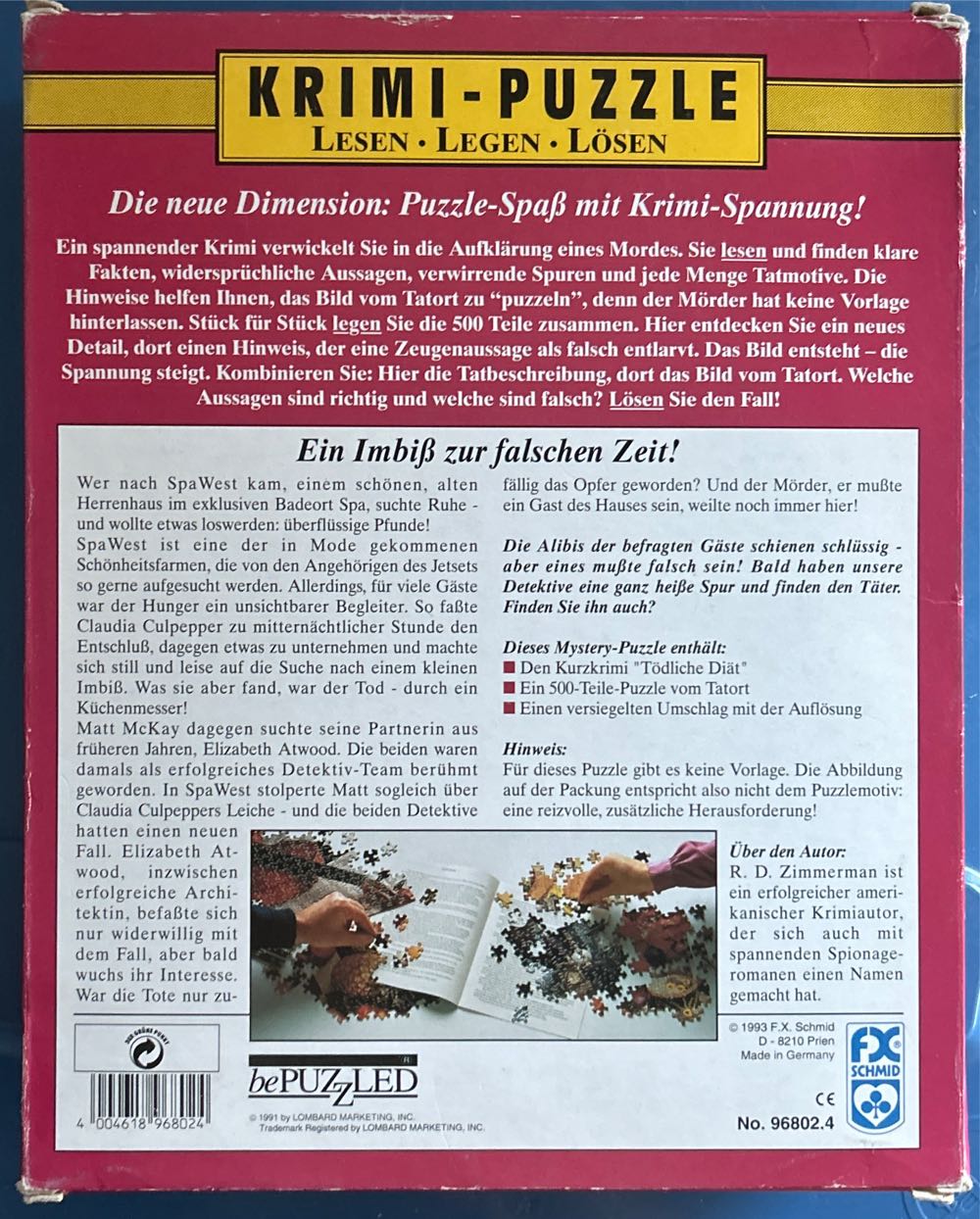 Tödliche Diät - F X Schmid puzzle collectible [Barcode 4004618968024] - Main Image 2