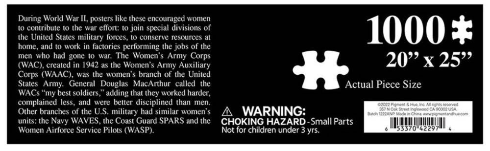 Women Of Word War 2 Posters  Puzzle Pieces - Pigment & Hue puzzle collectible [Barcode 653370422974] - Main Image 3