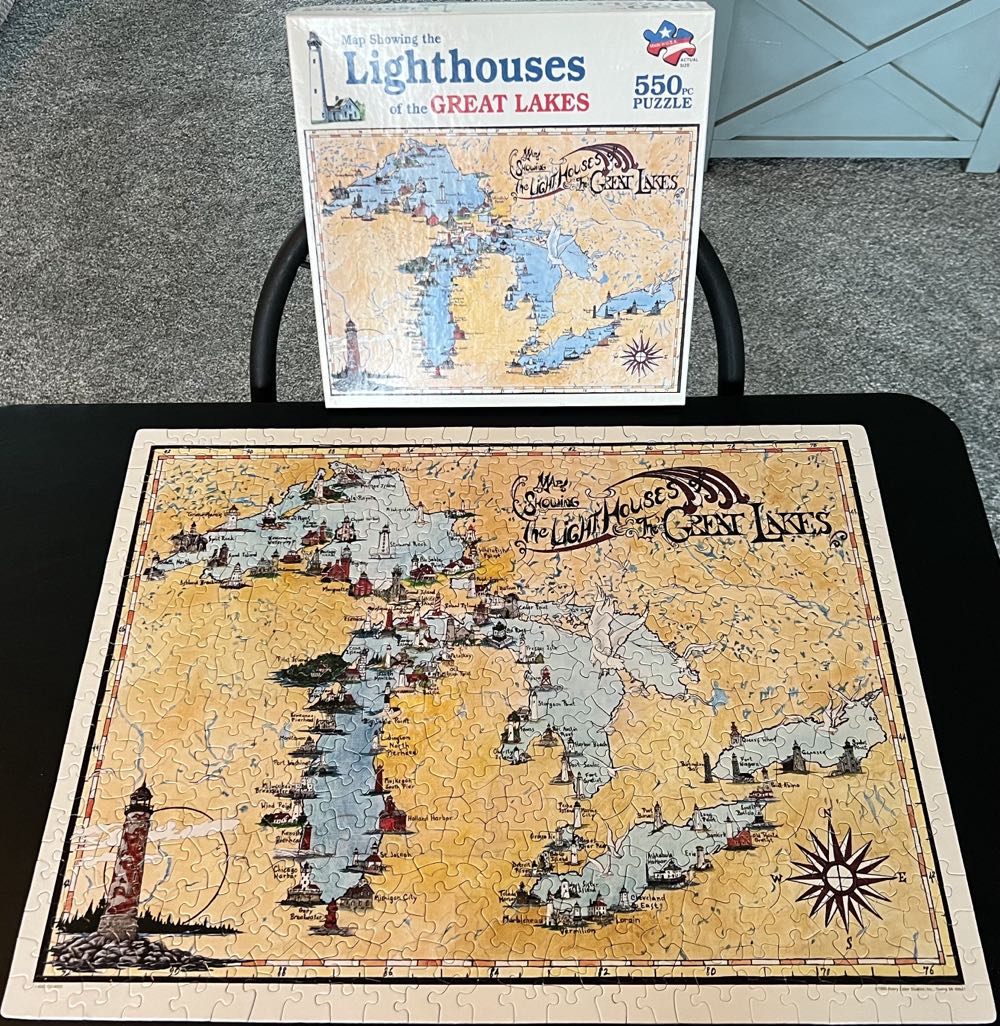 Map Showing Lighthouses Of The Great Lakes-695, 9/24/24-SOLD - Avery Color Studios puzzle collectible [Barcode 812012001506] - Main Image 3