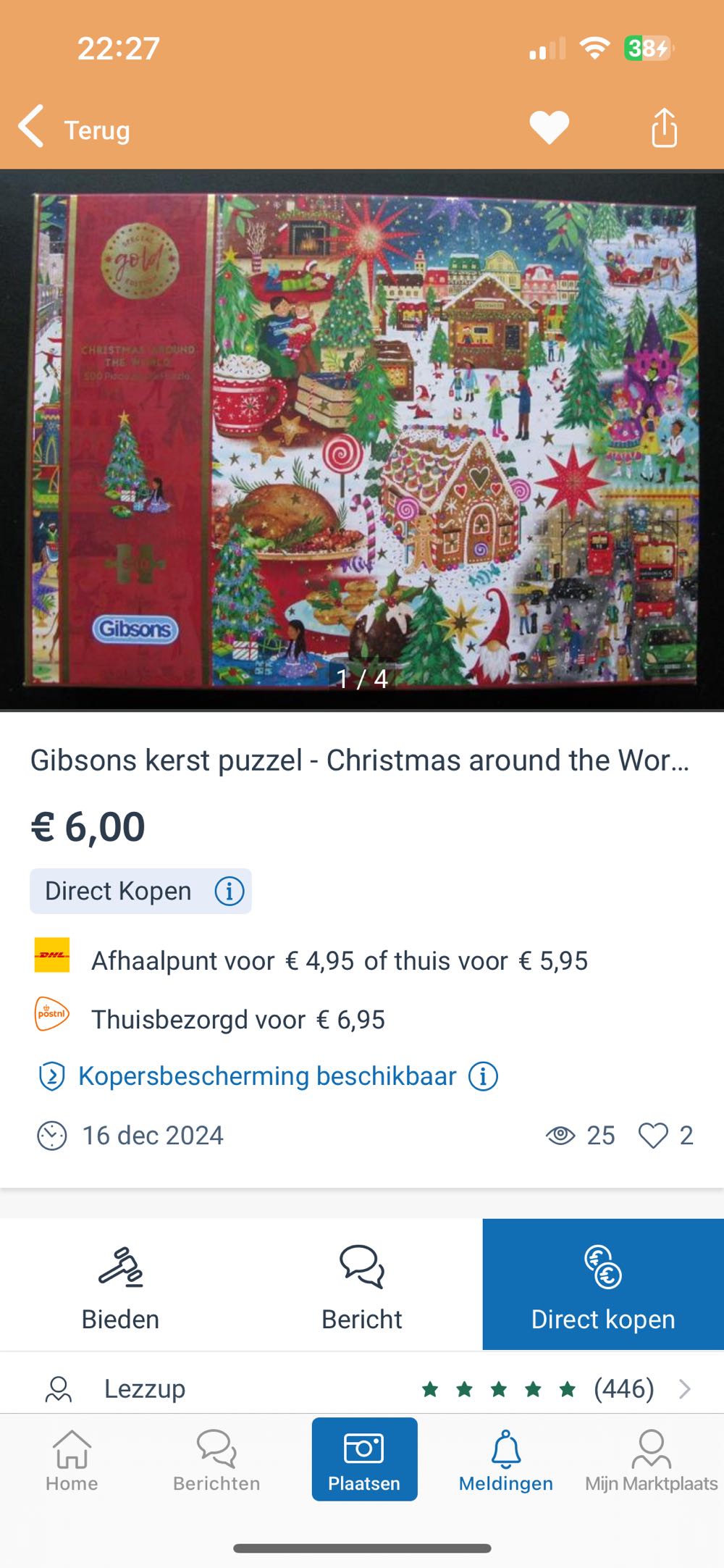 Christmas Around The World - Gibsons puzzle collectible [Barcode 5012269036091] - Main Image 4