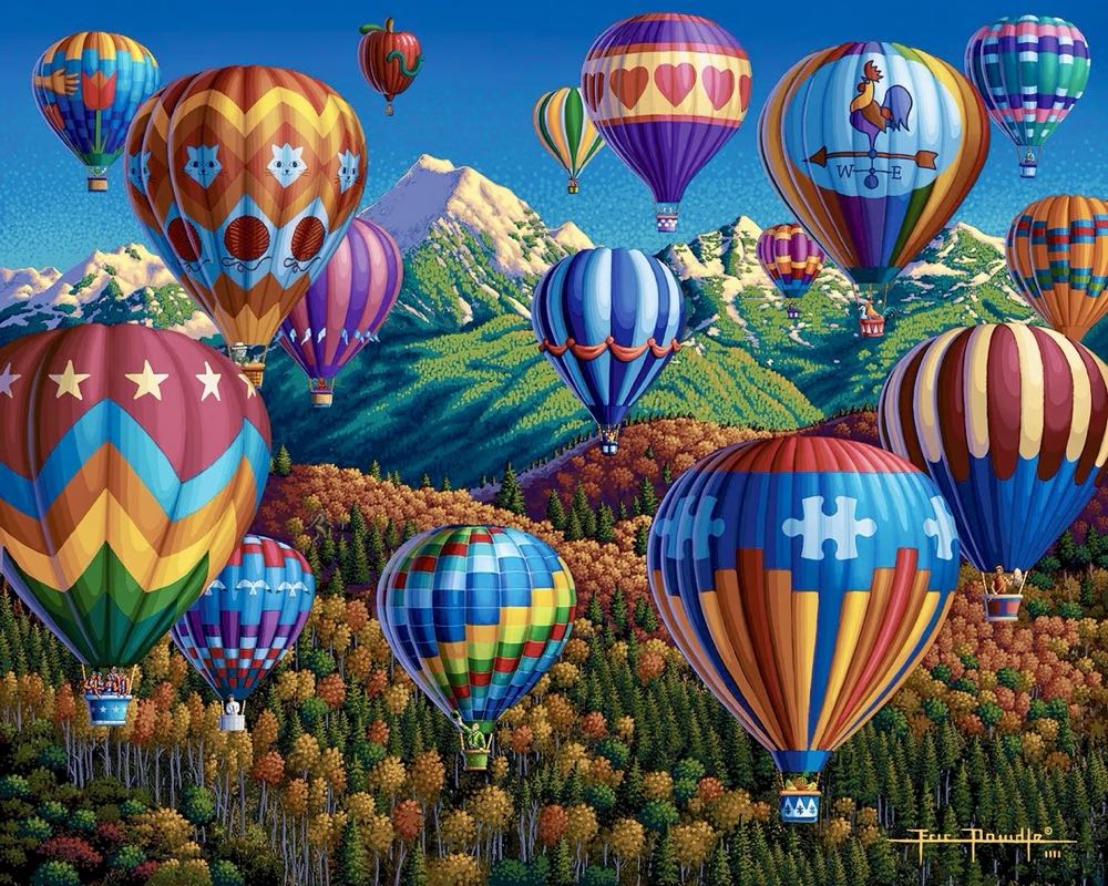 Up, Up and Away 🆕 - Dowdle Folk Art puzzle collectible [Barcode 671095205092] - Main Image 2