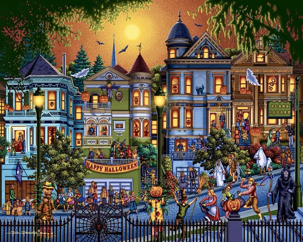 Trick or Treat 🆕 - Dowdle Folk Art puzzle collectible [Barcode 671095003193] - Main Image 2