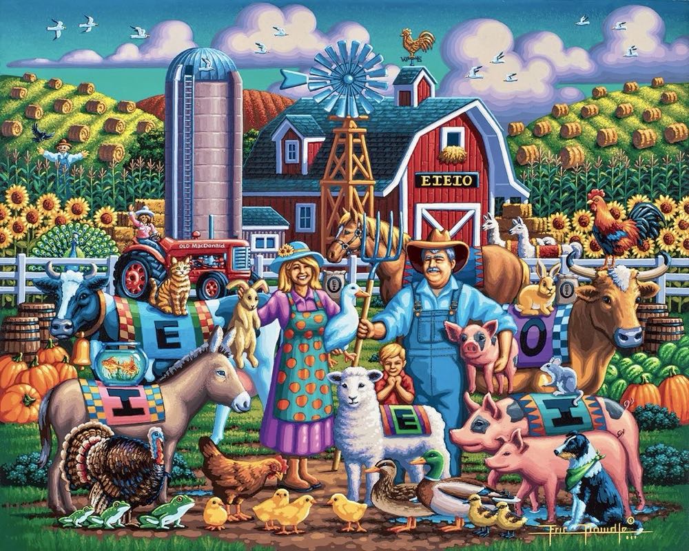 Old MacDonald 🆕 - Dowdle Folk Art puzzle collectible [Barcode 671095004367] - Main Image 2