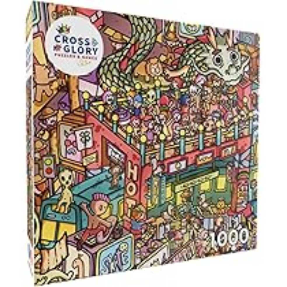 Metropolitan Mayhem: A Cartoon Cosmopolis - Cross & Glory puzzle collectible [Barcode 850050598961] - Main Image 2