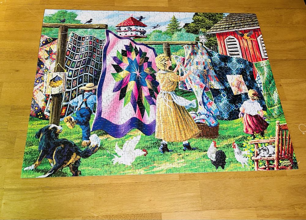 Quilters Clothesline - Suns Out puzzle collectible [Barcode 796780388642] - Main Image 2