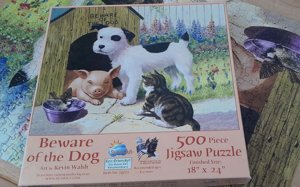 Beware Of The Dog 🟦 - SunsOut puzzle collectible [Barcode 796780137721] - Main Image 4