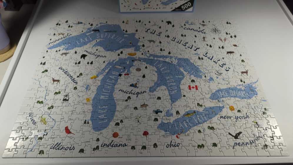 The Great Lakes - Woodchart puzzle collectible [Barcode 810032026196] - Main Image 2