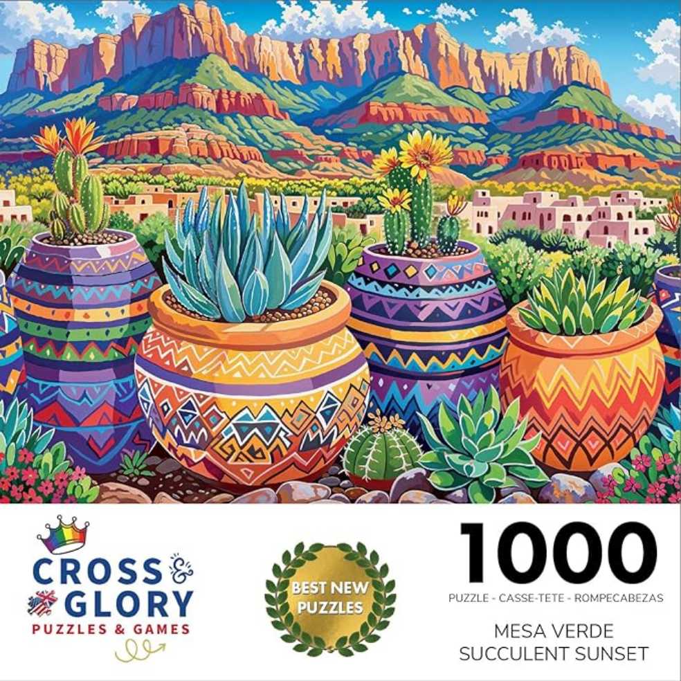 Mesa Verde Succulent Sunset By Cross & Glory: - Cross & Glory puzzle collectible [Barcode 850063772082] - Main Image 2