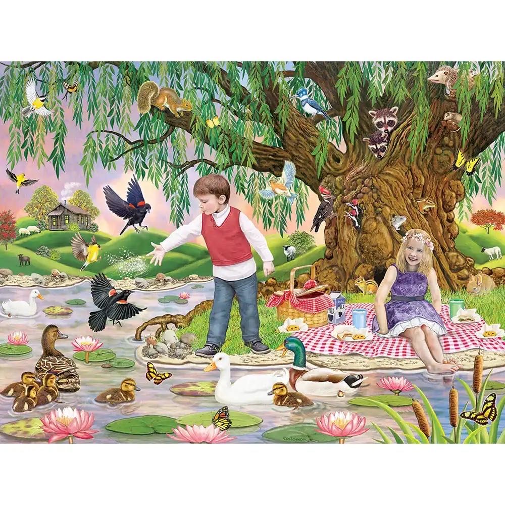 Picnic Under The Old Willow (v) 🧩 - Bits And Pieces puzzle collectible [Barcode 192949076687] - Main Image 2