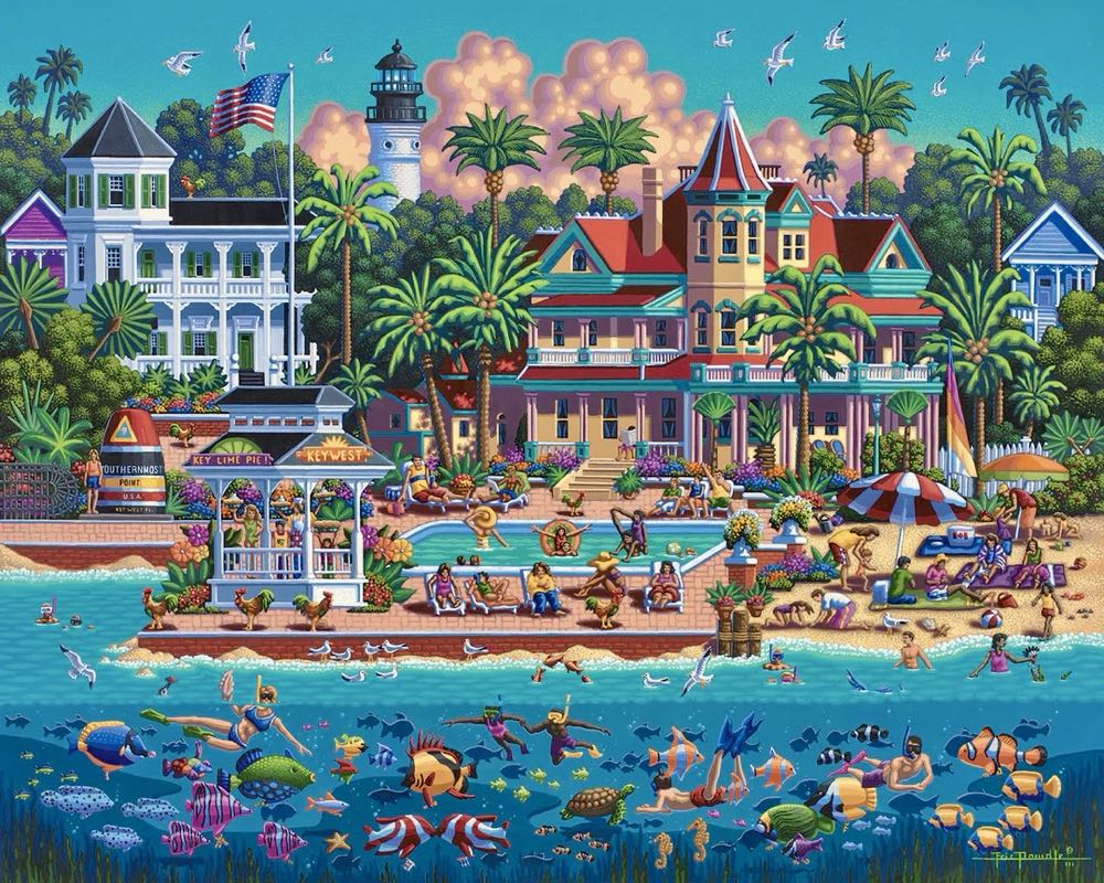 Beaches : Key West 🆕 - Dowdle Folk Art puzzle collectible - Main Image 2