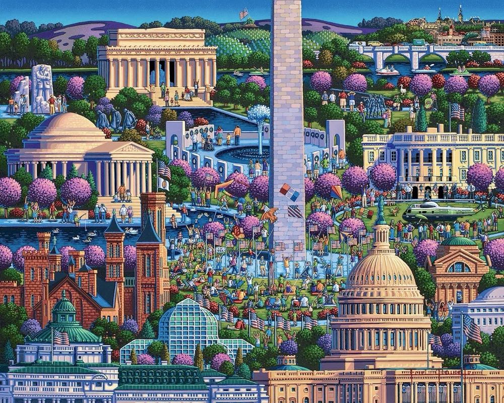 American Cities : Washington DC Mall 🆕 - Dowdle Folk Art puzzle collectible - Main Image 2