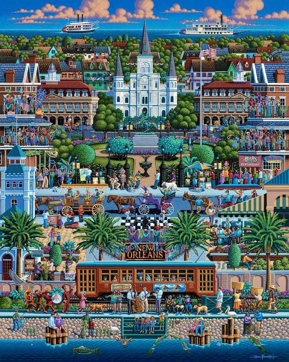 Destinations : New Orleans 🆕 - Dowdle Folk Art puzzle collectible - Main Image 2