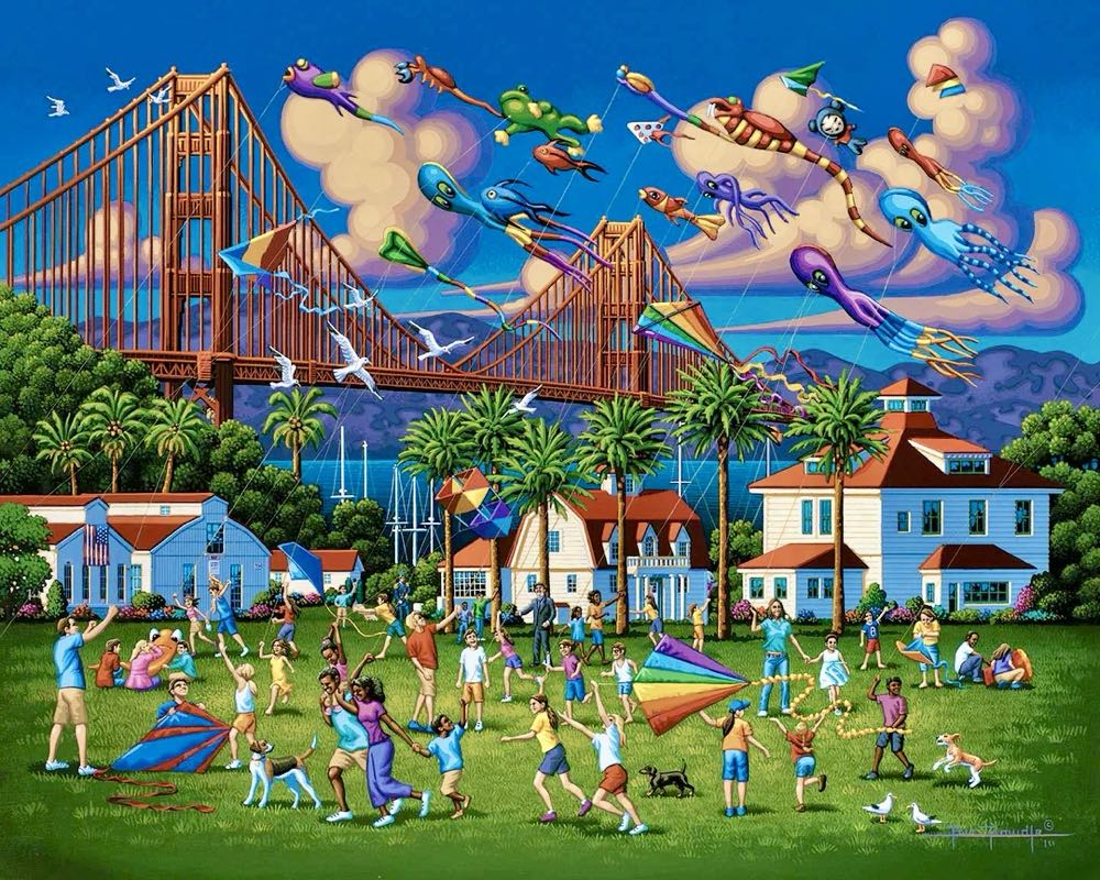 Destinations : Golden Gate Bridge 🆕 - Dowdle Folk Art puzzle collectible - Main Image 2