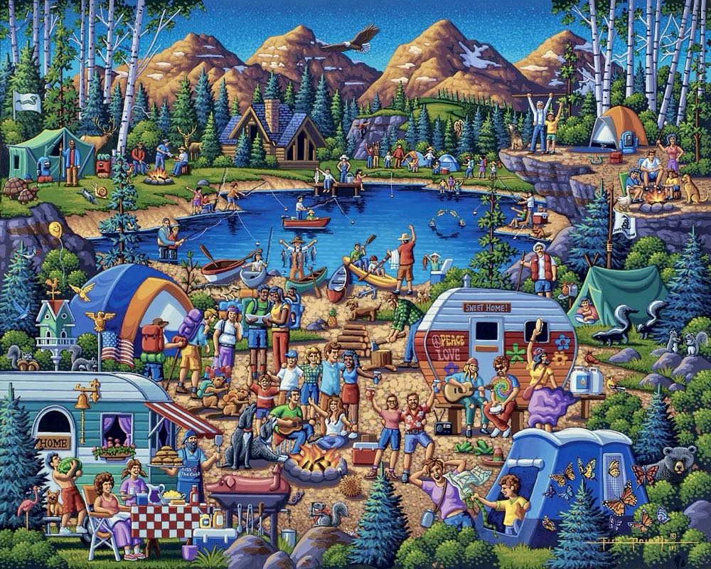 Outdoor Adventure : Camping Adventure 🆕 - Dowdle Folk Art puzzle collectible - Main Image 2