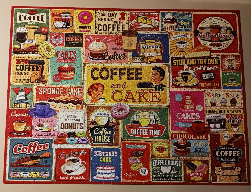 Coffee and Cake 🌟 - White Mountain puzzle collectible [Barcode 724819266470] - Main Image 2