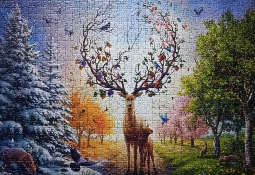 Deer At Day And Night🟦 - Ravensburger puzzle collectible [Barcode 4005555010883] - Main Image 3