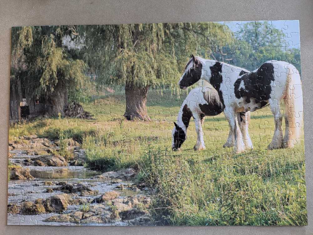 Two Horses By Stream (24BC-0038) - Sure  Lox puzzle collectible - Main Image 2
