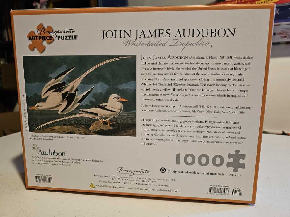 White Tailed Tropicbird: - Pomegranate puzzle collectible [Barcode 9780764948985] - Main Image 2