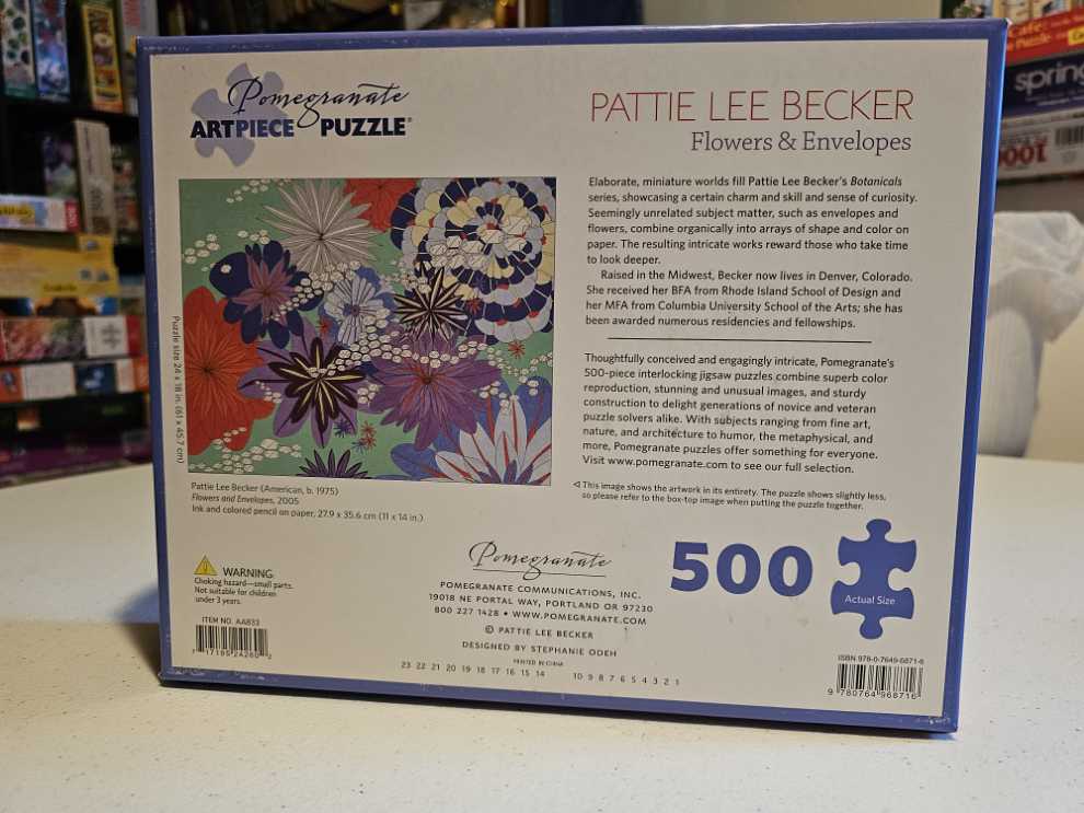 Flowers & Envelopes  - Pomegranate puzzle collectible [Barcode 9780764968716] - Main Image 2