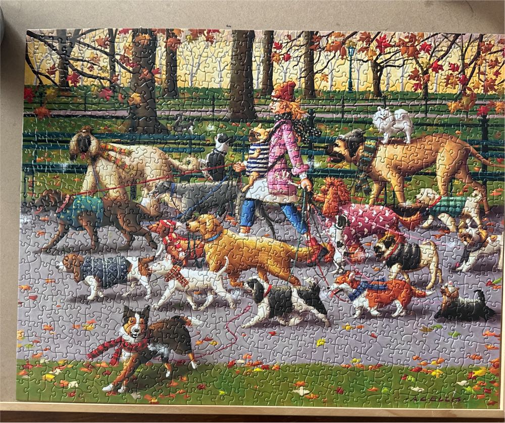 Dog Walker - Boardwalk puzzle collectible [Barcode 671095405591] - Main Image 2