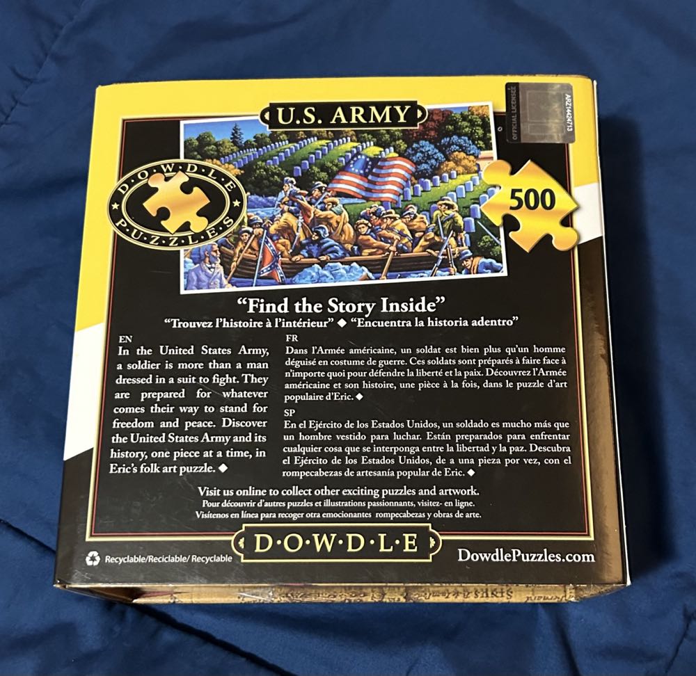 U.S. Army - Gave To Lisa Wenzel & husband - Dowdle puzzle collectible [Barcode 671095767286] - Main Image 3
