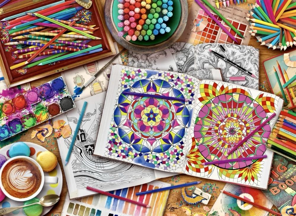 Aimee Stewart : Artist’s Desk, The 🔒 - Ravensburger puzzle collectible [Barcode 4005556197187] - Main Image 2